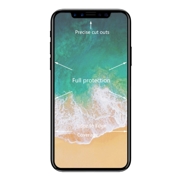 Para iPhone X ENKAY Hat-Prince 0,26 mm 9H Dureza superficial 3D Pantalla completa a prueba de explosiones Película de pantalla de vidrio templado curvada con flexión por calor