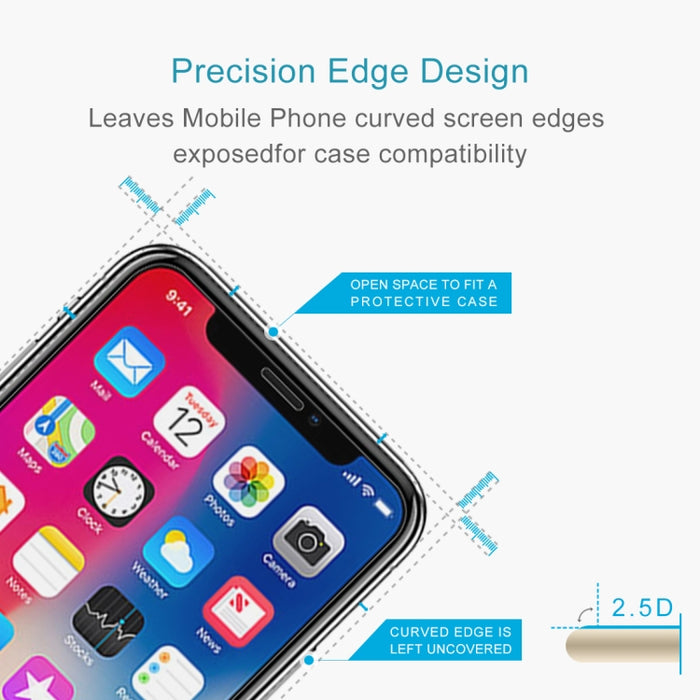 Para iPhone 11 Pro / XS / X Dureza superficial Película de pantalla de vidrio templado de pantalla no completa a prueba de explosiones