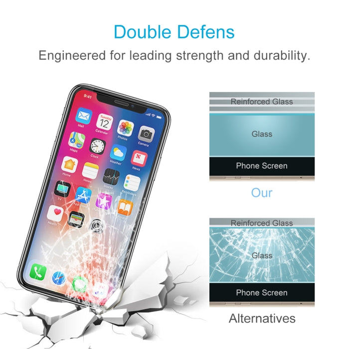 Para iPhone 11 Pro / XS / X Dureza superficial Película de pantalla de vidrio templado de pantalla no completa a prueba de explosiones