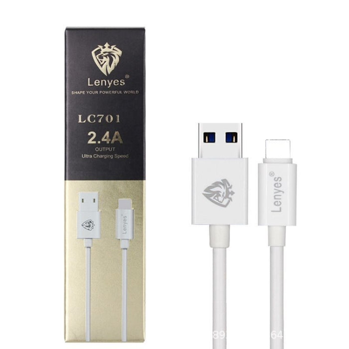 Lenyes LC701 1,5 m 2,4 A salida USB a cable de carga rápida de sincronización de datos de PVC de 8 pines