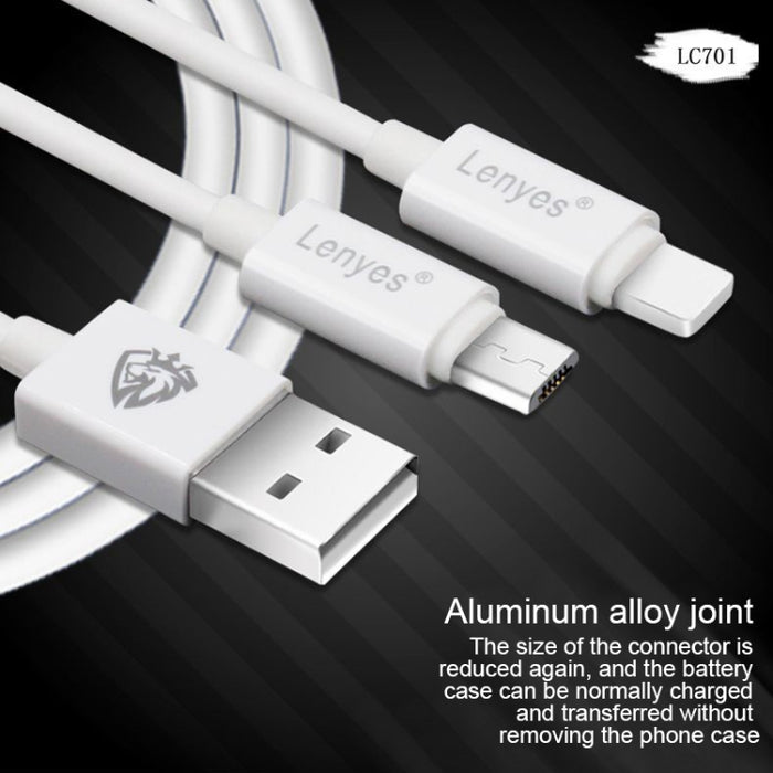 Lenyes LC701 1,5 m 2,4 A salida USB a cable de carga rápida de sincronización de datos de PVC de 8 pines
