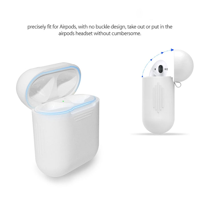 Cuerda antipérdida + Funda de silicona + Hebilla para colgar auriculares + Funda para tapones para los oídos Juego de fundas para auriculares inalámbricos Bluetooth para Apple AirPods 1/2