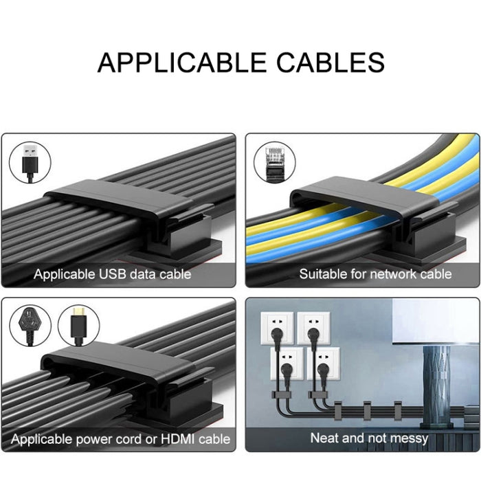 HG2613 Clip de fijación del organizador de cables de datos de escritorio de 20 piezas