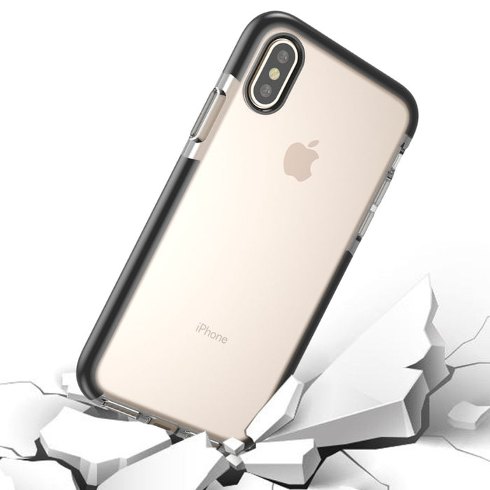 Para iPhone X / XS Funda protectora de TPU anticolisión con textura transparente de moda