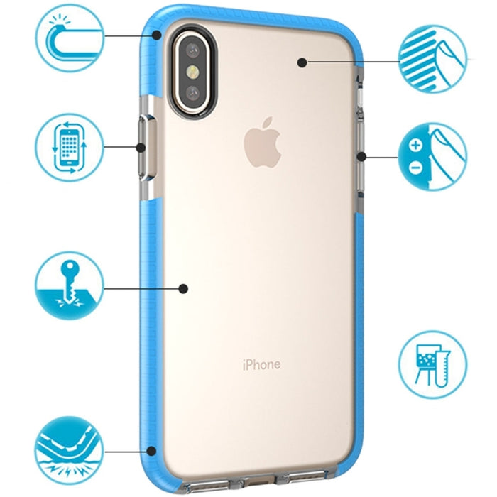 Para iPhone X / XS Funda protectora de TPU anticolisión con textura transparente de moda