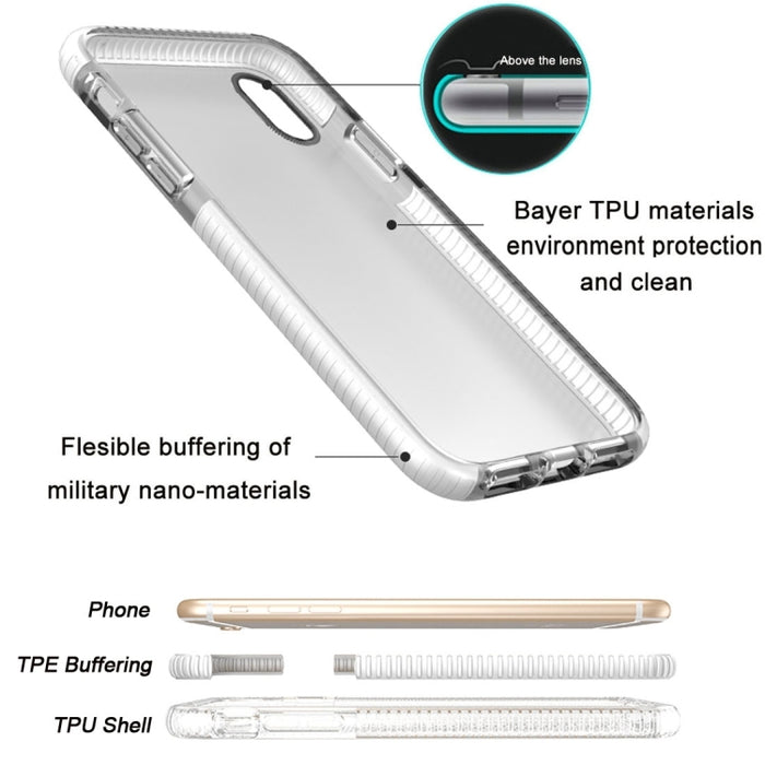 Para iPhone X / XS Funda protectora de TPU anticolisión con textura transparente de moda