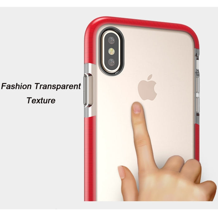 Para iPhone X / XS Funda protectora de TPU anticolisión con textura transparente de moda