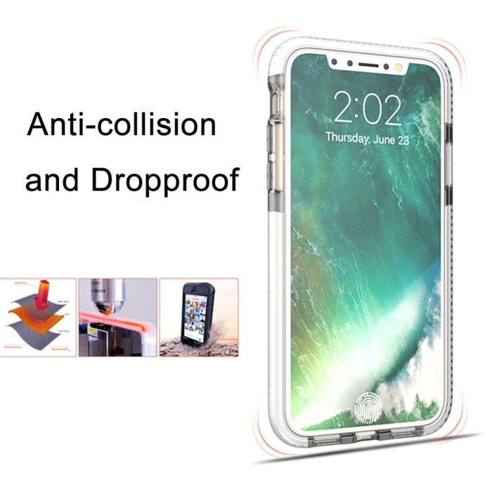 Para iPhone X / XS Funda protectora de TPU anticolisión con textura transparente de moda