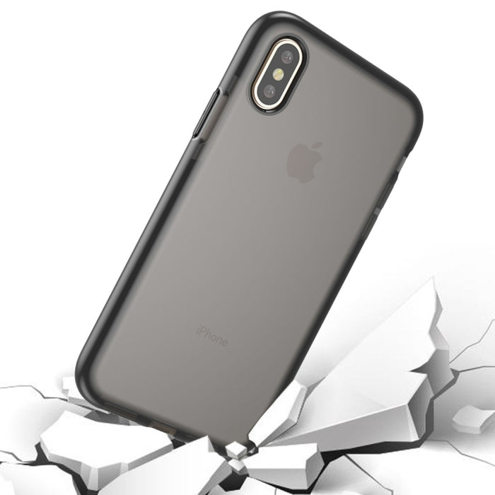 Para iPhone X / XS Funda protectora de TPU anticolisión con textura transparente de moda
