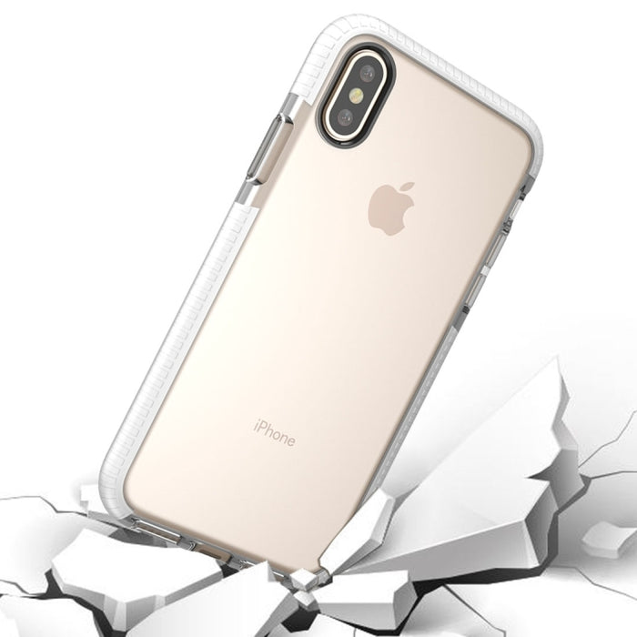 Para iPhone X / XS Funda protectora de TPU anticolisión con textura transparente de moda