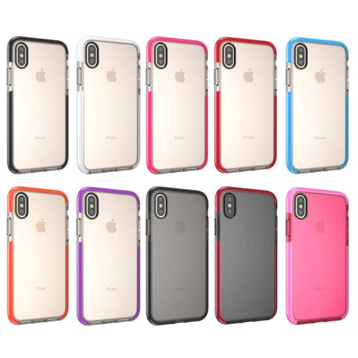 Para iPhone X / XS Funda protectora de TPU anticolisión con textura transparente de moda