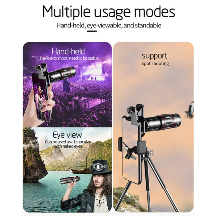 W28-QK Telescopio de lente universal para teléfono móvil 28X Juego de bolsillo grande