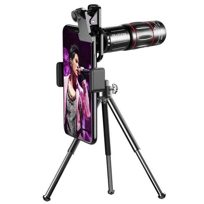 W28-QK Telescopio de lente universal para teléfono móvil 28X Juego de bolsillo grande