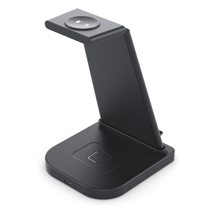 Cargador inalámbrico multifunción vertical 3 en 1 QC 3.0 de 10 W con función de soporte, adecuado para teléfonos móviles/Apple Watch/AirPods