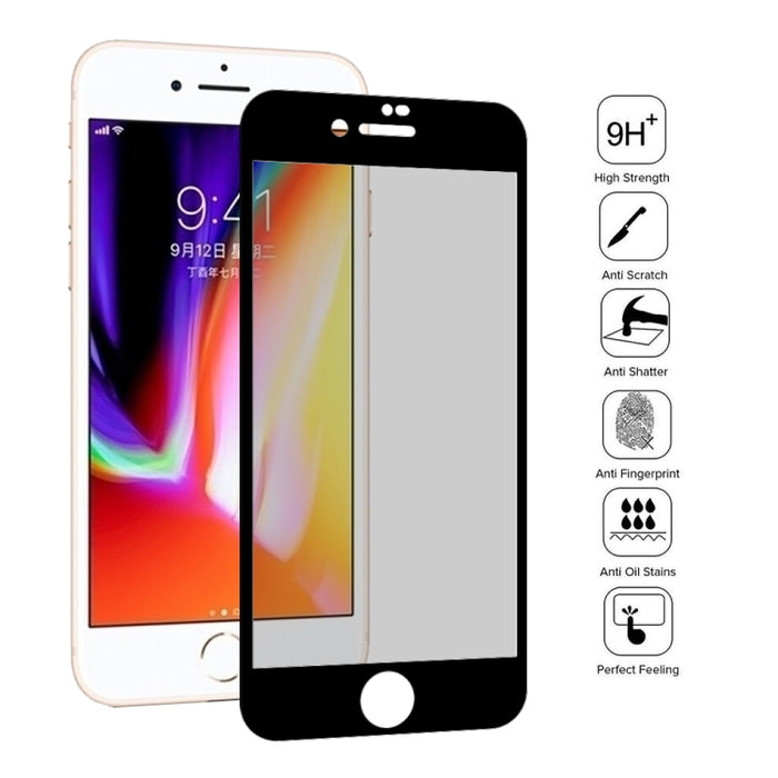 Película de vidrio templado antideslumbrante de privacidad altamente transparente 3D de 0,26 mm 9H para iPhone 8 y 7