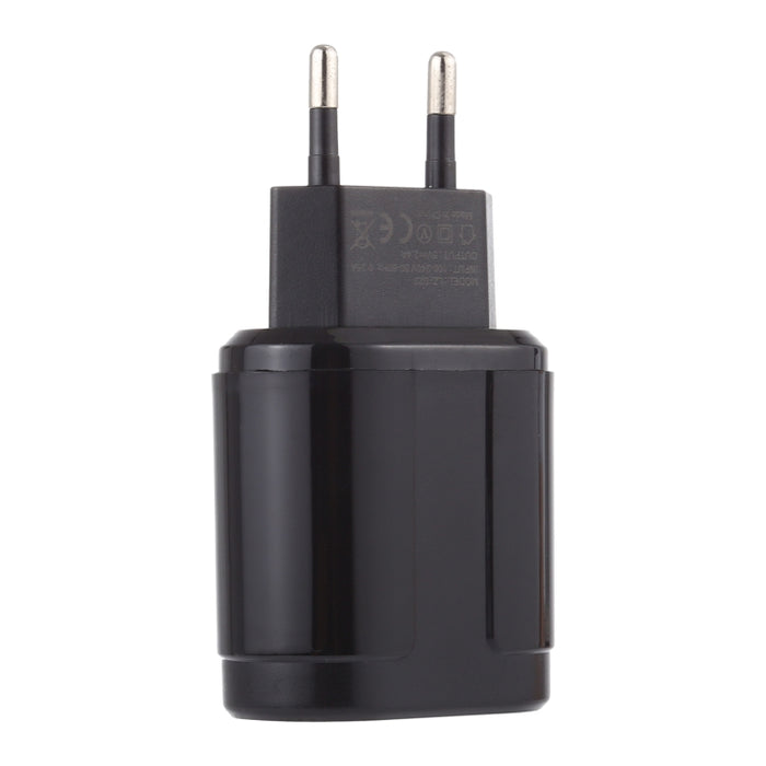 Cargador de viaje con dos puertos USB LZ-022 5V 2.4A, enchufe de la UE