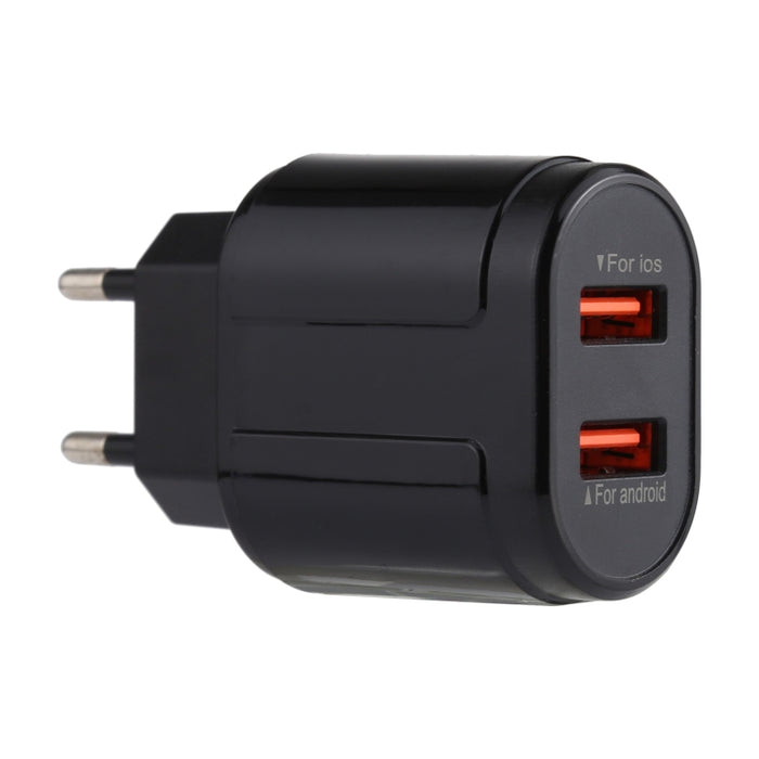 Cargador de viaje con dos puertos USB LZ-022 5V 2.4A, enchufe de la UE