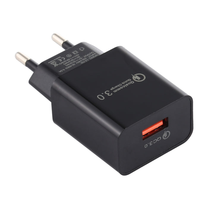 Cargador de viaje con puerto USB único LZ-706 QC3.0, enchufe UE
