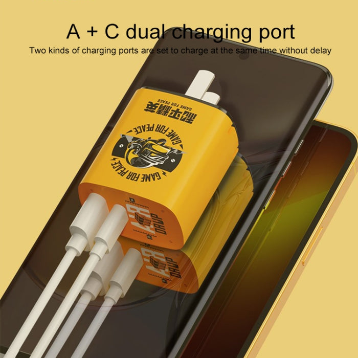 ROCK T42 PD 20W USB + TypeC / USB-C Cargador de viaje de carga rápida de dos puertos, enchufe de EE. UU.