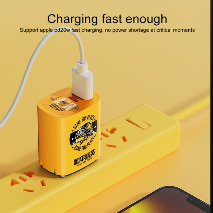 ROCK T42 PD 20W USB + TypeC / USB-C Cargador de viaje de carga rápida de dos puertos, enchufe de EE. UU.