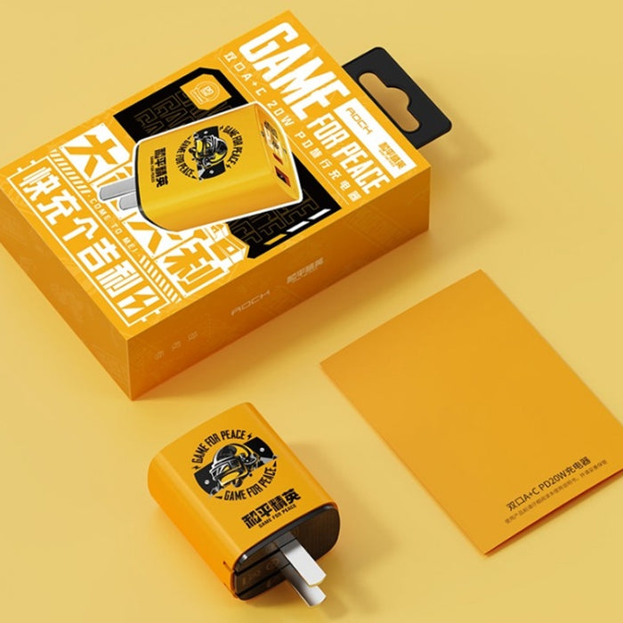 ROCK T42 PD 20W USB + TypeC / USB-C Cargador de viaje de carga rápida de dos puertos, enchufe de EE. UU.
