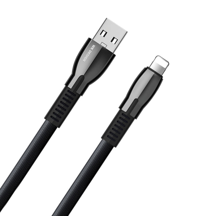 WK WDC-107i 1m 2.4A Serie Saint Zinc Alloy USB a cable de carga de sincronización de datos de 8 pines