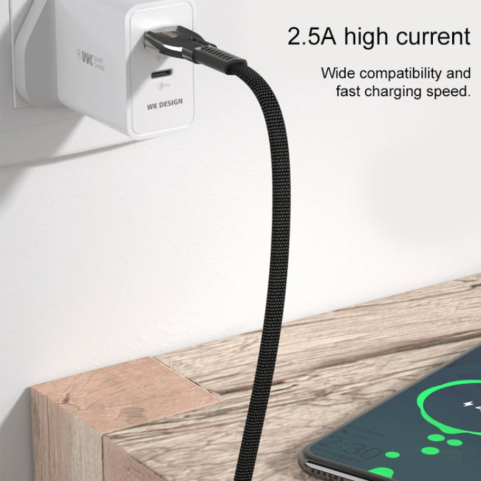 WK WDC-107i 1m 2.4A Serie Saint Zinc Alloy USB a cable de carga de sincronización de datos de 8 pines