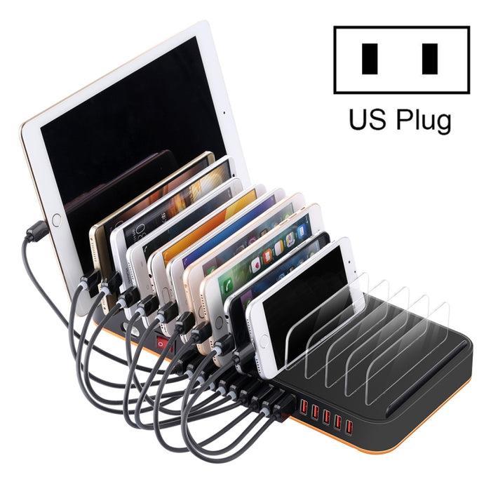 WLX-815 Cargador inteligente con base de carga rápida USB de 100 W y 15 puertos con soporte para teléfono y tableta
