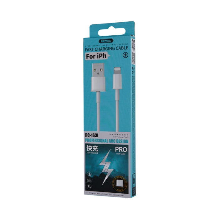 Cable de datos profesional de carga rápida Remax RC-163i 2.1A de 8 pines, longitud: 1 m