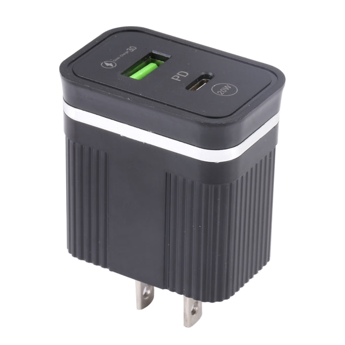 Cargador rápido multifunción USB 46-A2C2 20W PD + QC3.0, enchufe de EE. UU.