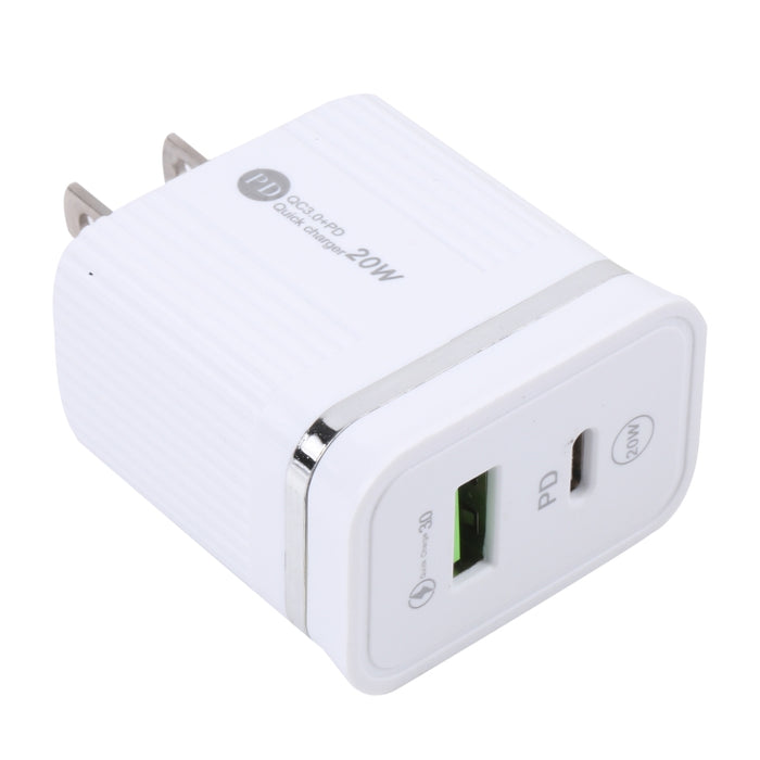 Cargador rápido multifunción USB 46-A2C2 20W PD + QC3.0, enchufe de EE. UU.