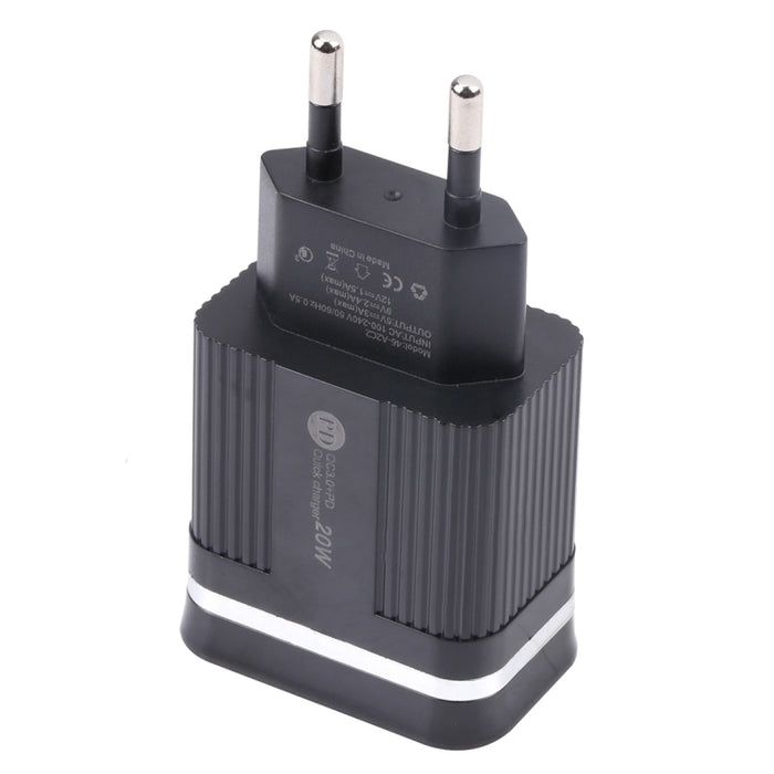 Cargador rápido multifunción USB 46-A2C2 20W PD + QC3.0, enchufe de la UE