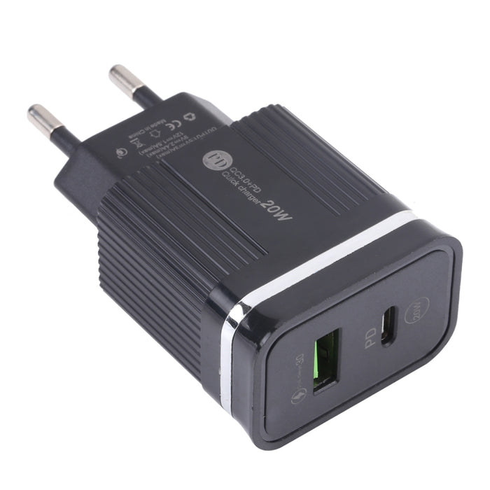 Cargador rápido multifunción USB 46-A2C2 20W PD + QC3.0, enchufe de la UE
