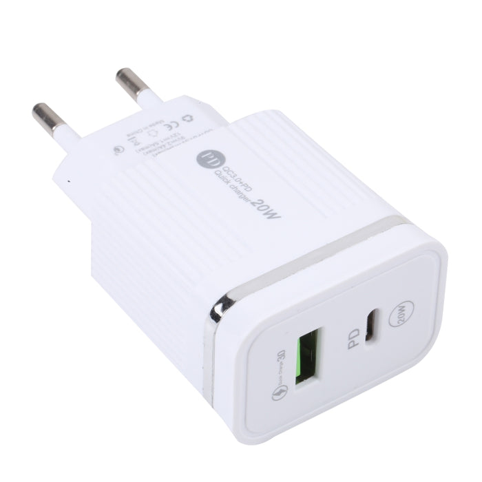 Cargador rápido multifunción USB 46-A2C2 20W PD + QC3.0, enchufe de la UE