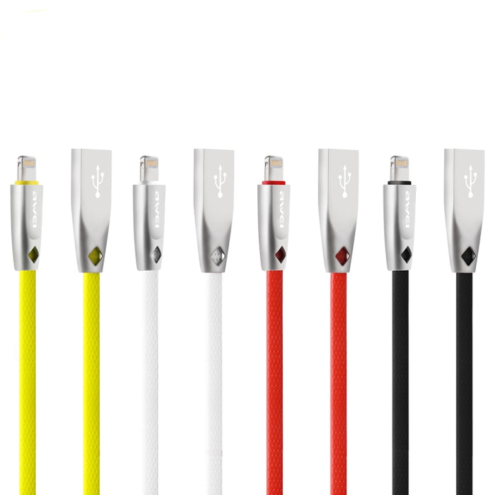 AWEI CL-95 USB a 8 pines TPE de carga rápida portátil + cable de datos de aleación de aluminio, 2 A, longitud: 1 m