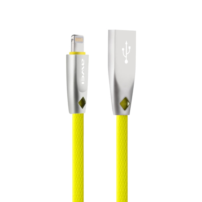 AWEI CL-95 USB a 8 pines TPE de carga rápida portátil + cable de datos de aleación de aluminio, 2 A, longitud: 1 m