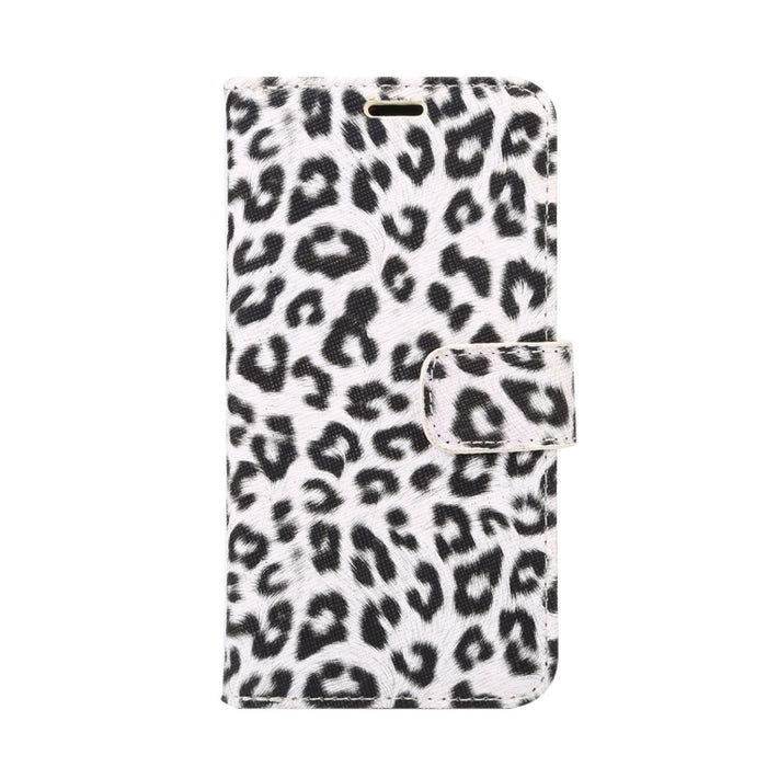 Para iPhone X Leopard Pattern PU + PC Funda protectora de cuero con tapa horizontal con soporte y ranuras para tarjetas