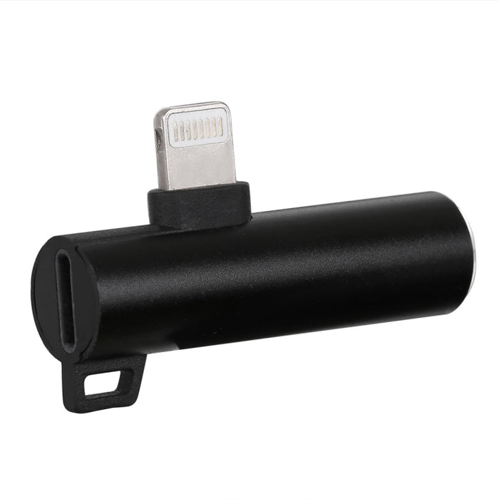 Adaptador de audio de carga macho 2 en 1 con forma de cabeza esférica de 8 pines + 3,5 mm a 8 pines