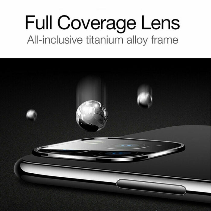 Película de vidrio templado protector de lente de cámara de aleación de titanio para iPhone 11 Pro / 11 Pro Max