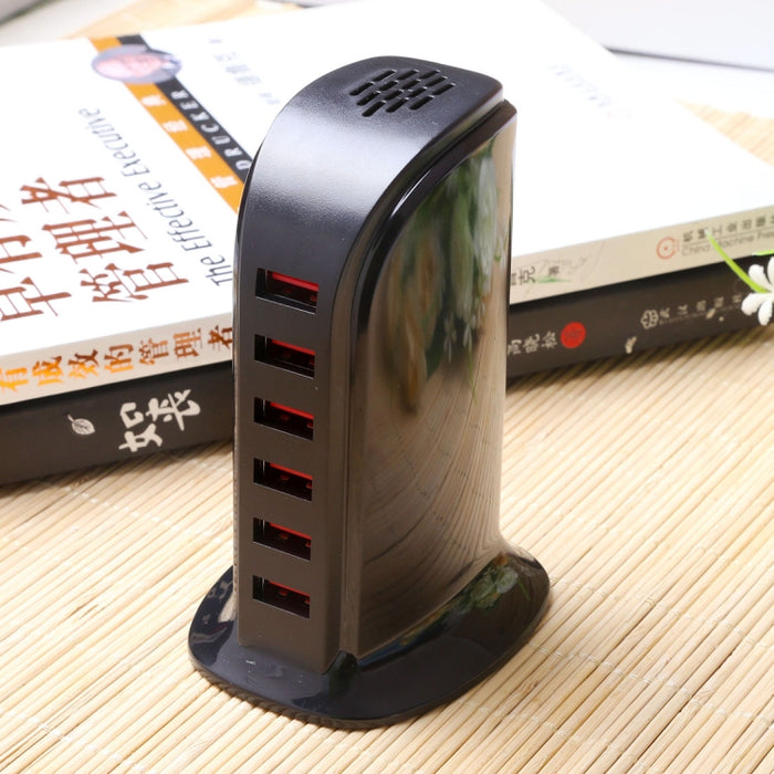 853L 30W 6 puertos USB cargador inteligente con base de carga rápida AC100-240V