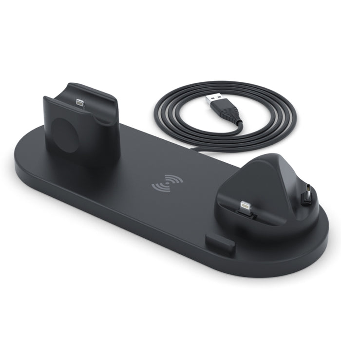 Cargador inalámbrico 6 en 1 actualizado HQ-UD15 para iPhone, Apple Watch, AirPods y otros teléfonos Android
