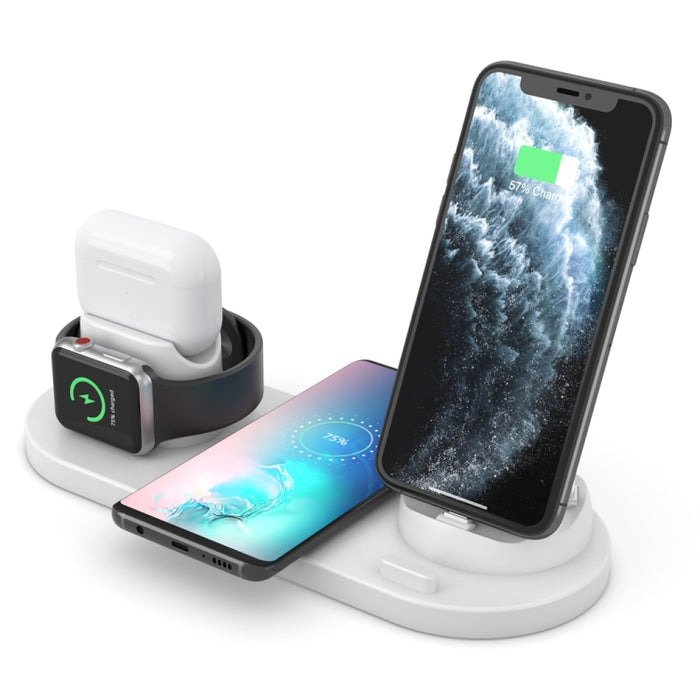 Cargador inalámbrico 6 en 1 actualizado HQ-UD15 para iPhone, Apple Watch, AirPods y otros teléfonos Android