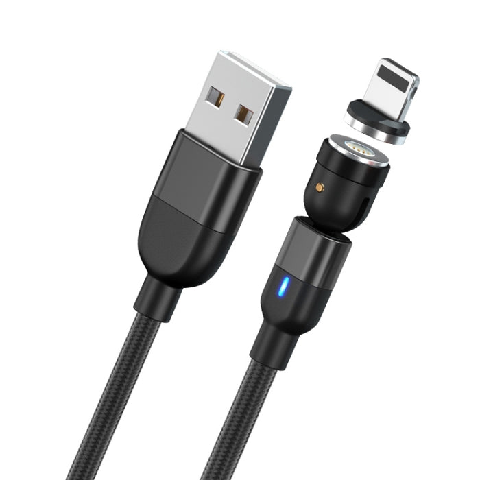 Cable de carga de sincronización de datos magnético giratorio de 2m, 3A, USB a 8 pines, 540 grados