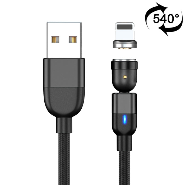 Cable de carga de sincronización de datos magnético giratorio de 2m, 3A, USB a 8 pines, 540 grados