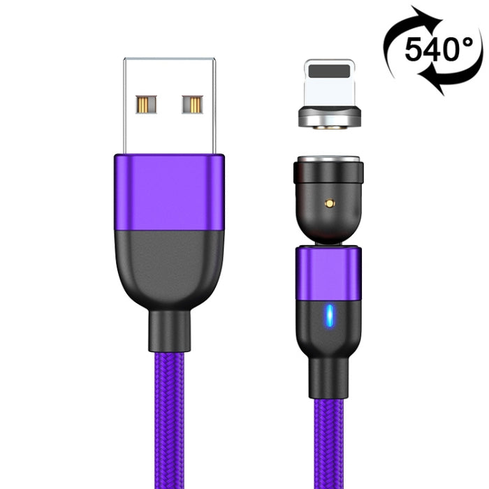 Cable de carga de sincronización de datos magnético giratorio de 2m, 3A, USB a 8 pines, 540 grados