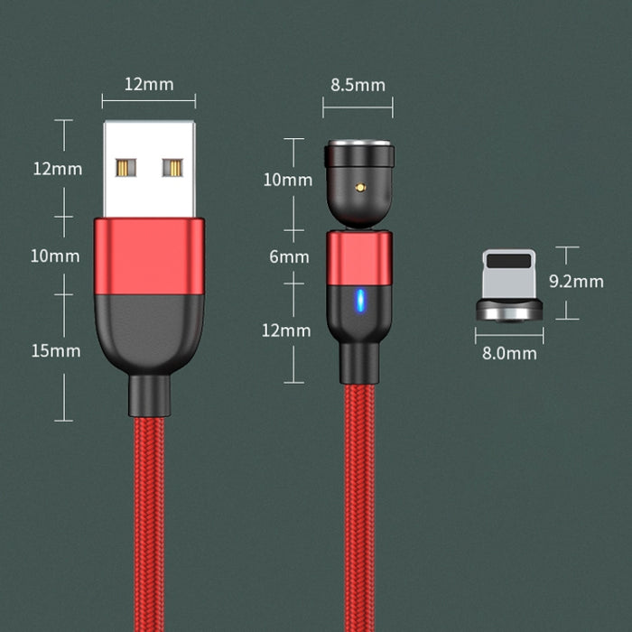 Cable de carga de sincronización de datos magnético giratorio de 2m, 3A, USB a 8 pines, 540 grados
