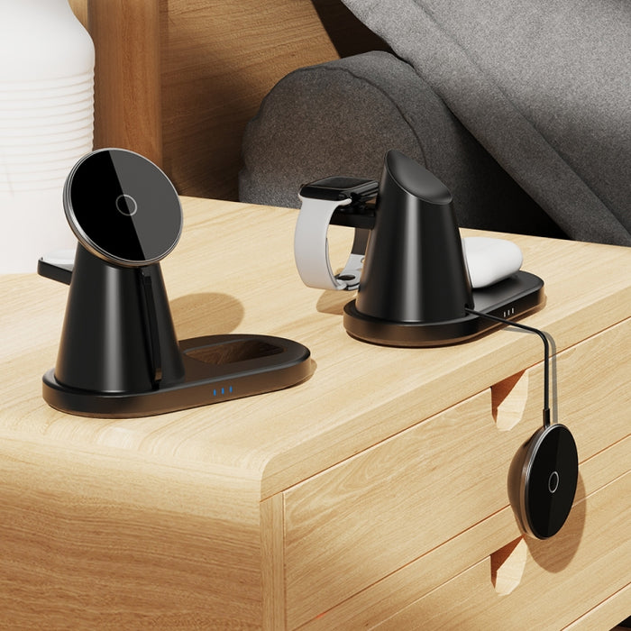 Y05 Cargador Inalámbrico Magnético Telescópico 3 en 1 15W para Teléfonos Móviles / Apple Watches / AirPods