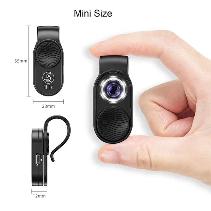 APEXEL APL-MS001 Microscopio para teléfono inteligente 100X con luz LED