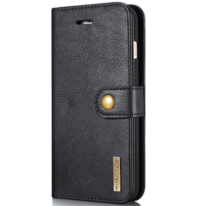 DG.MING para iPhone 8 Plus y iPhone 7 Plus Funda protectora magnética desmontable con tapa horizontal con textura Crazy Horse con soporte, ranuras para tarjetas y billetera