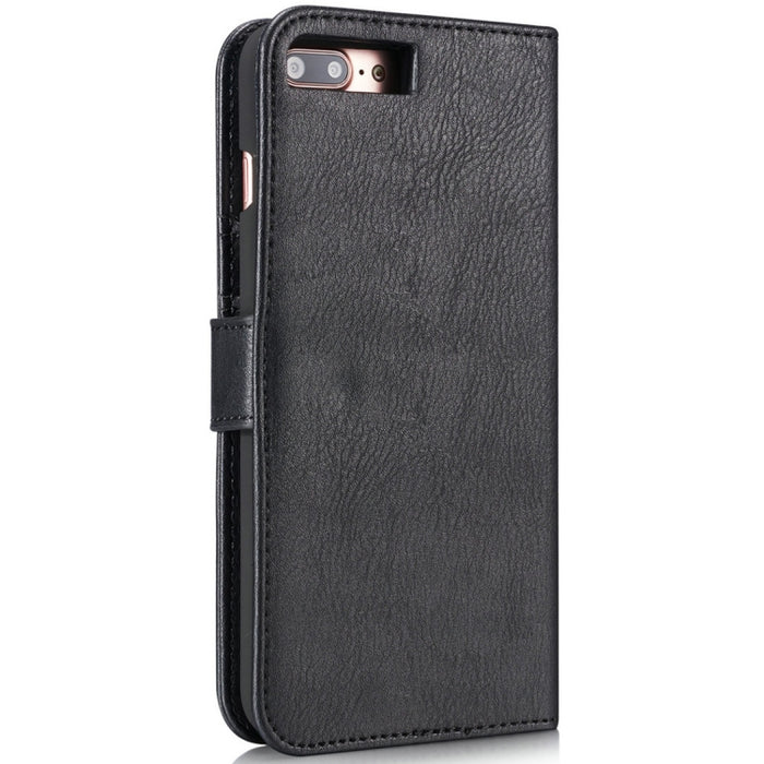 DG.MING para iPhone 8 Plus y iPhone 7 Plus Funda protectora magnética desmontable con tapa horizontal con textura Crazy Horse con soporte, ranuras para tarjetas y billetera